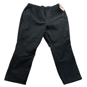 NWT Chic Womens Pants 26WP Black Elastic Waist Pull On Straight Leg Lounge